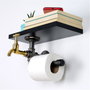 Hanah Home Boruraf240 Portarrollos de Papel Higiénico Industrial MDF Negro y Plata